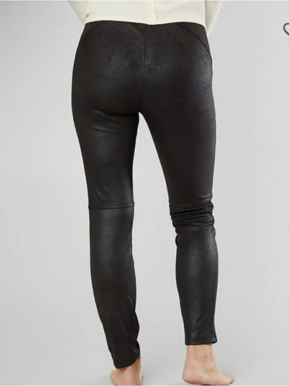 Free People Midnight Faux Suede Skinny Pants size Large